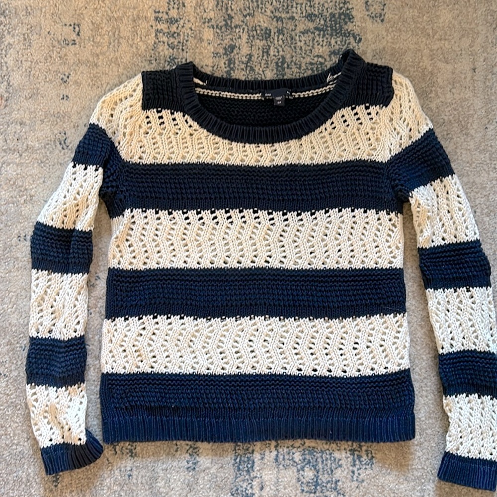 Striped crochet sweater